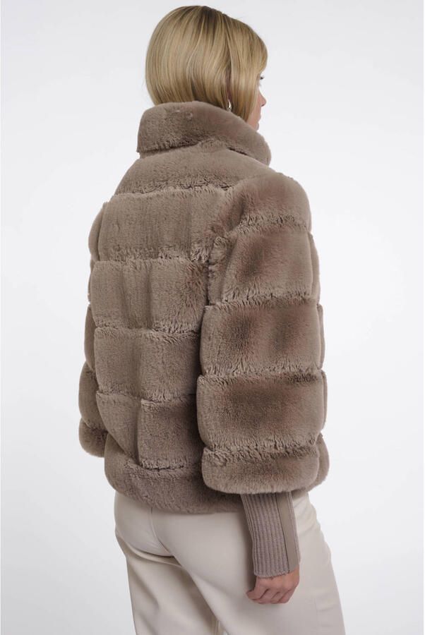 Rino & Pelle faux fur jas bruin - Foto 3