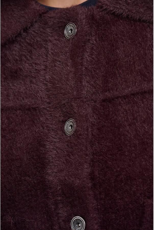 Rino & Pelle faux fur jas donkerrood - Foto 2