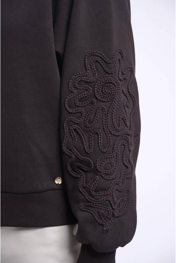 Rino & Pelle sweater met borduursels bruin - Foto 2