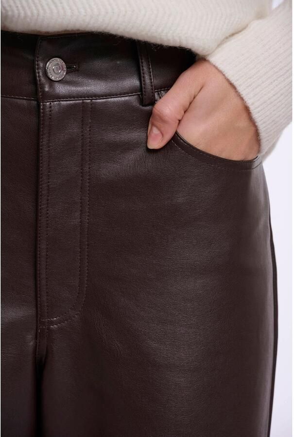 Rino & Pelle high waist loose fit broek donkerbruin - Foto 2