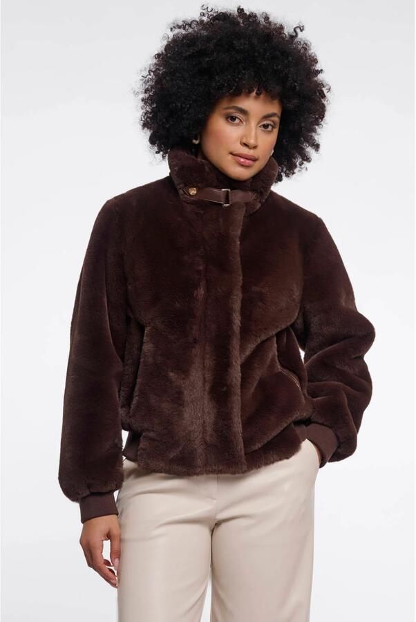 Rino & Pelle faux fur jas bruin
