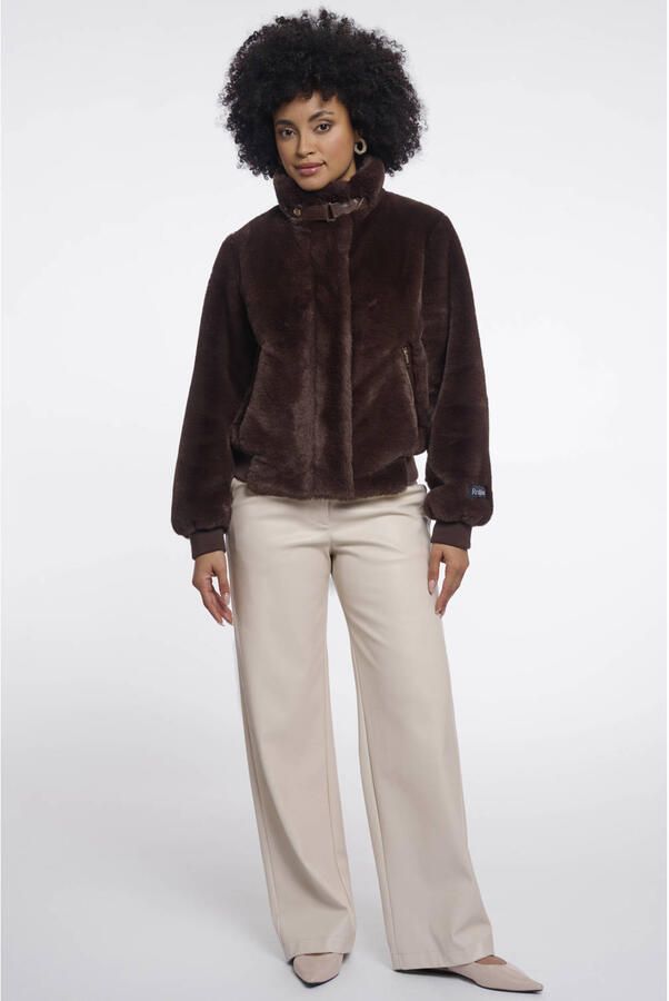 Rino & Pelle faux fur jas bruin - Foto 2