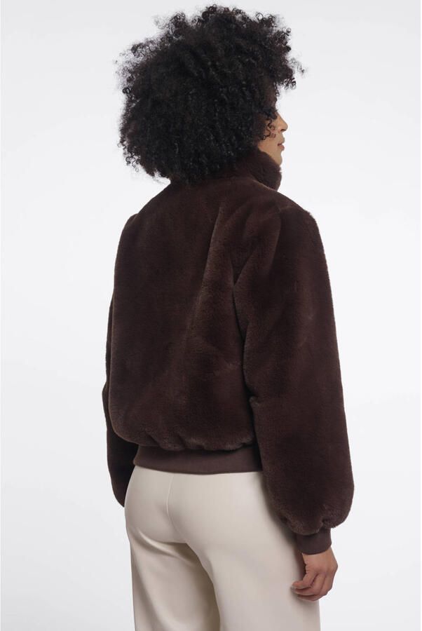Rino & Pelle faux fur jas bruin - Foto 3