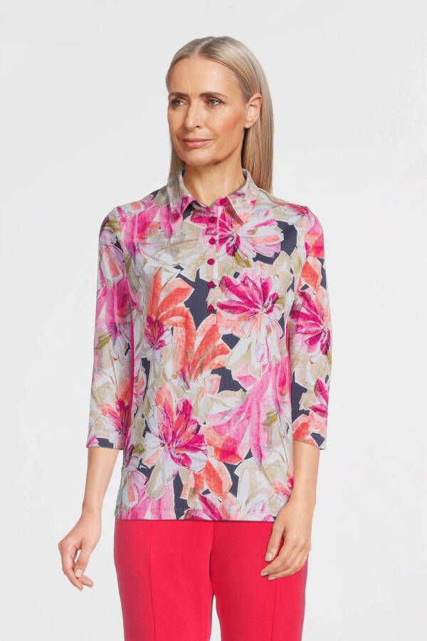 ROBERTO SARTO top met grafische print roze oranje groen