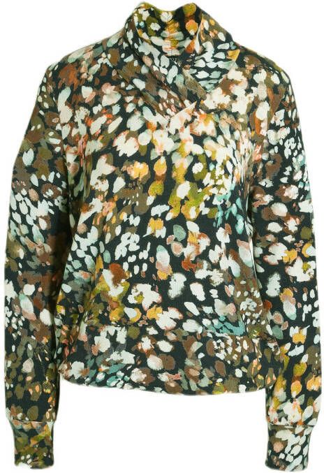 ROBERTO SARTO trui met all over print groen marine wit