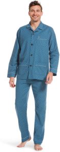 Robson flanellen pyjama blauw