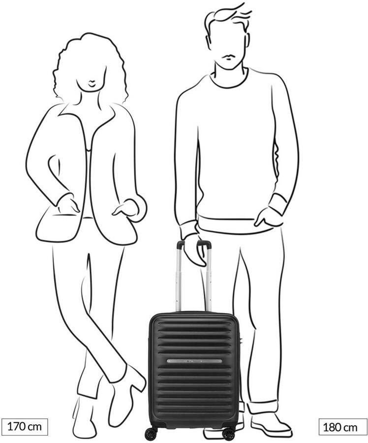 Roncato trolley Ibiza 55 cm. zwart