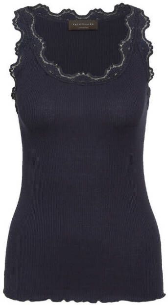 Rosemunde Tanktop Babette Silk Top prachtige vintage kantafwerking aan hals en bandjes