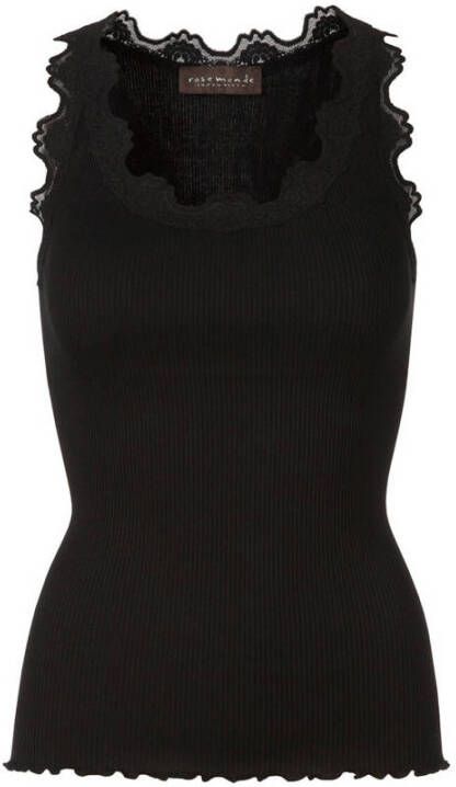 Rosemunde Tanktop Babette Silk Top prachtige vintage kantafwerking aan hals en bandjes