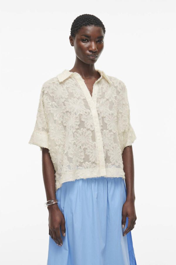 ROUGE EDIT Dames Blouses Roukyoto 2 4 Shirt Wit - Foto 3