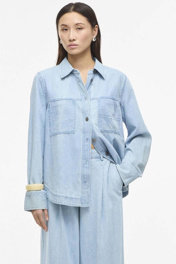 ROUGE EDIT Dames Blouses Roufrancie Mae L s Oversized Lichtblauw - Foto 5