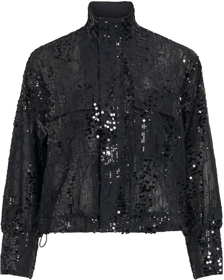 ROUGE EDIT blouse met pailletten zwart