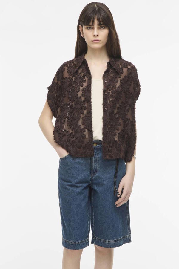ROUGE EDIT gebloemde blouse bruin - Foto 3
