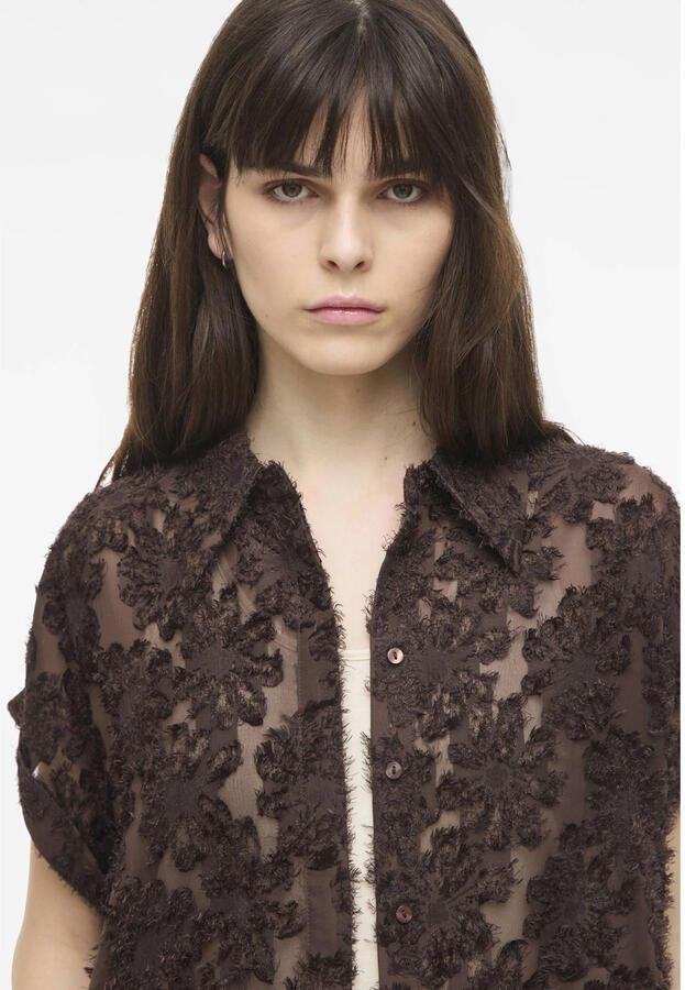 ROUGE EDIT gebloemde blouse bruin - Foto 2