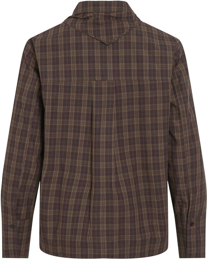 ROUGE EDIT geruite blouse donkerbruin - Foto 2