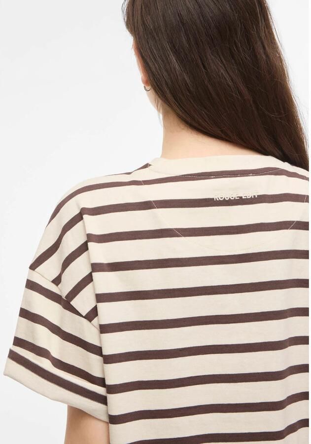 ROUGE EDIT gestreept T-shirt beige - Foto 2