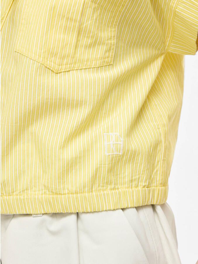 ROUGE EDIT gestreepte blouse lichtgeel - Foto 2