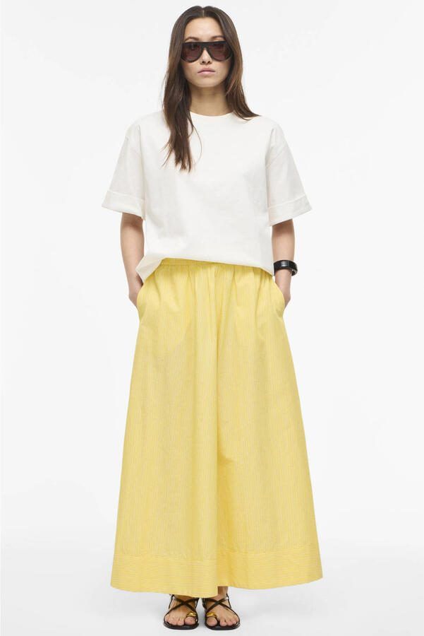 ROUGE EDIT gestreepte maxi rok lichtgeel