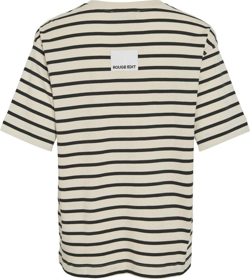 ROUGE EDIT gestreepte T-shirt bruin - Foto 2