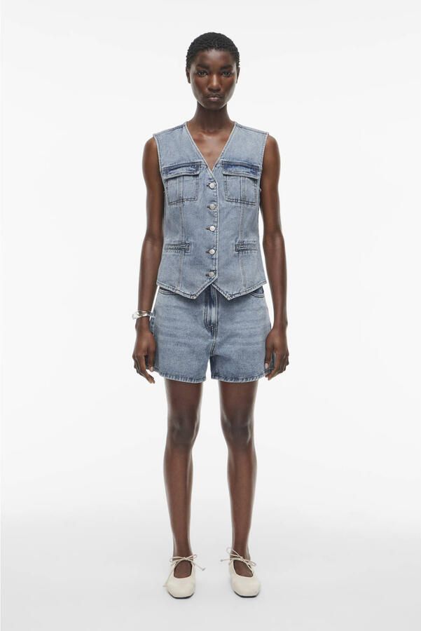 ROUGE EDIT Dames Blazers Roujolie Denim Waistcoat Blauw - Foto 5