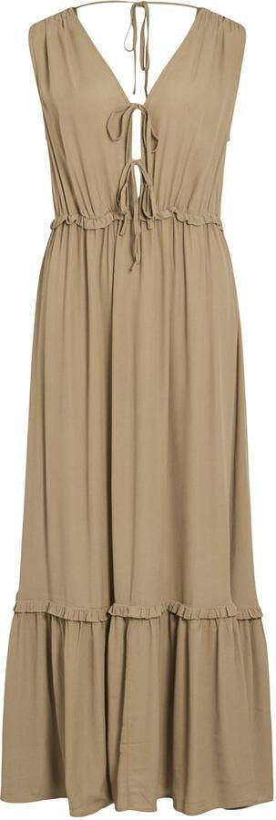 ROUGE EDIT maxi jurk beige - Foto 3