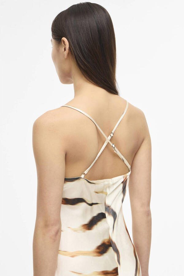 ROUGE EDIT maxi jurk met dierenprint ecru - Foto 3