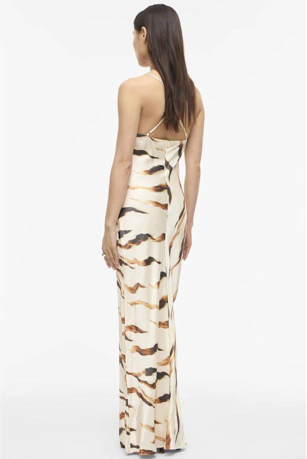 ROUGE EDIT maxi jurk met dierenprint ecru - Foto 2