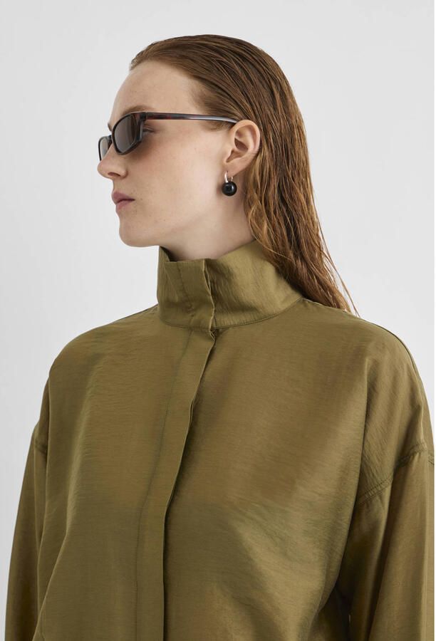 ROUGE EDIT Dames Blouses Roustina L s High Neck Shirt 1 Groen - Foto 7
