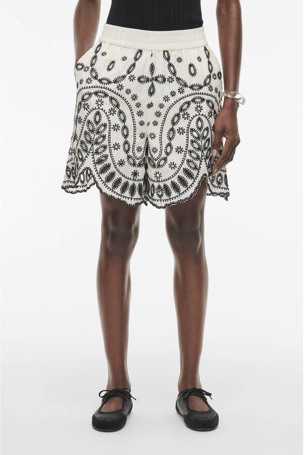 ROUGE EDIT Dames Broeken Roubrodie Wf Shorts Wit - Foto 7