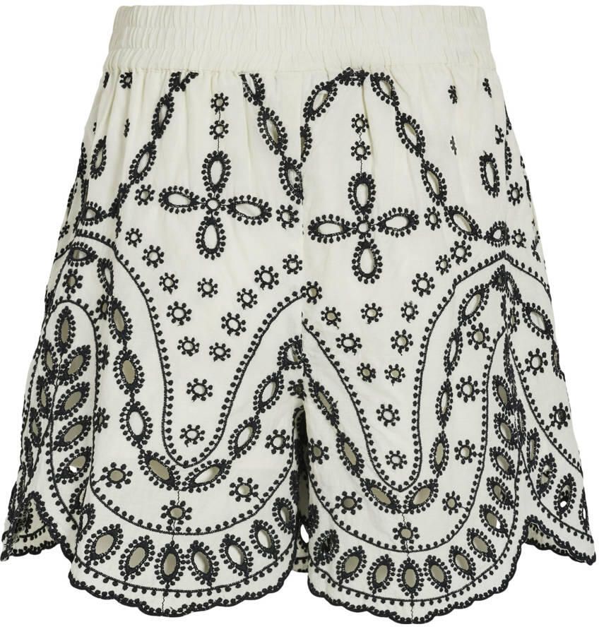 ROUGE EDIT Dames Broeken Roubrodie Wf Shorts Wit - Foto 5