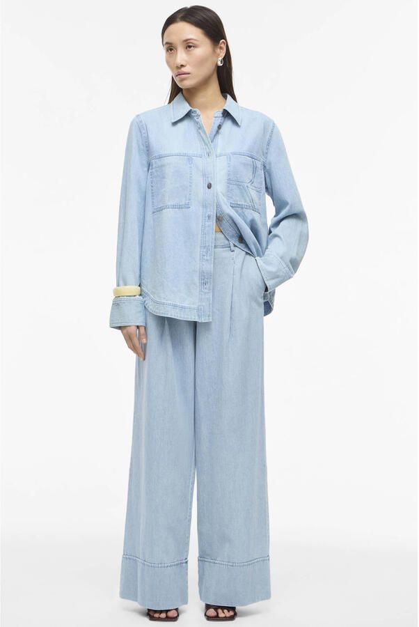 ROUGE EDIT Roufrancie Mae Rw Wf F L Trouser 1 wide leg jeans light blue denim - Foto 5