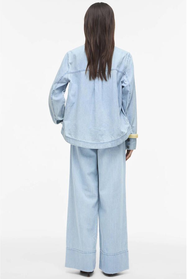 ROUGE EDIT Roufrancie Mae Rw Wf F L Trouser 1 wide leg jeans light blue denim - Foto 6