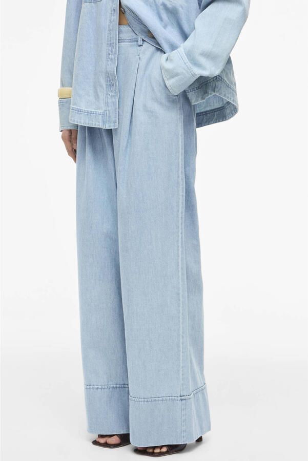 ROUGE EDIT Roufrancie Mae Rw Wf F L Trouser 1 wide leg jeans light blue denim - Foto 7
