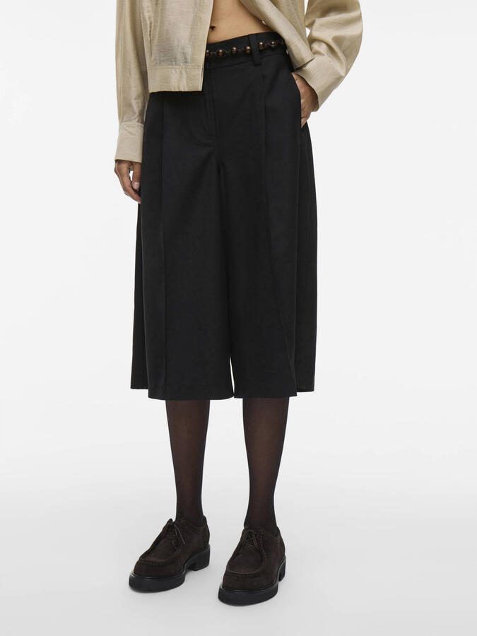 ROUGE EDIT wide leg high waist jort donkerbruin