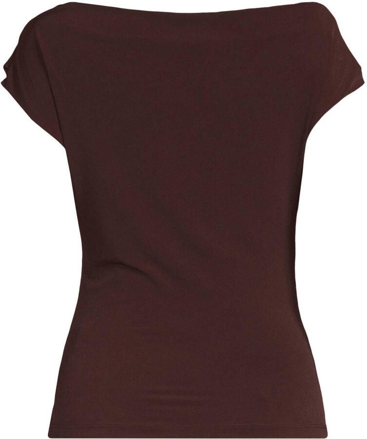 Ruby asymmetrische jersey top donkerbruin - Foto 2