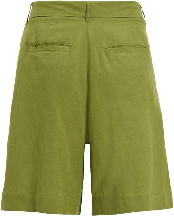 Ruby bermuda short met linnen olijfgroen