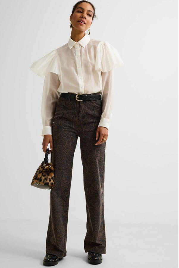 Ruby blouse met ruches wit - Foto 3