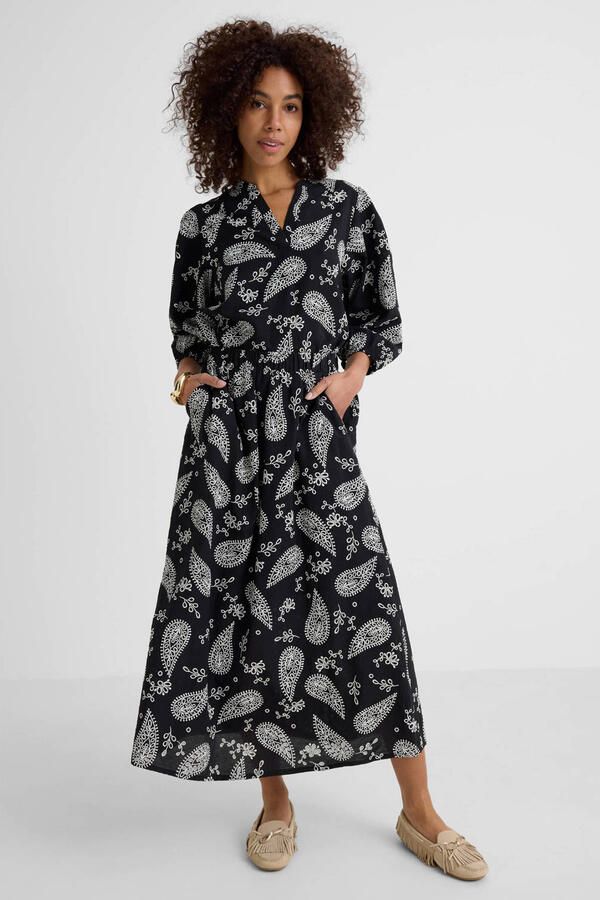 Ruby broderie maxi rok zwart