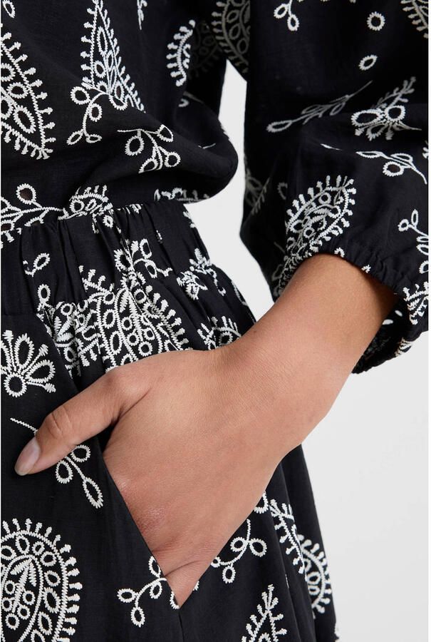 Ruby broderie maxi rok zwart - Foto 2