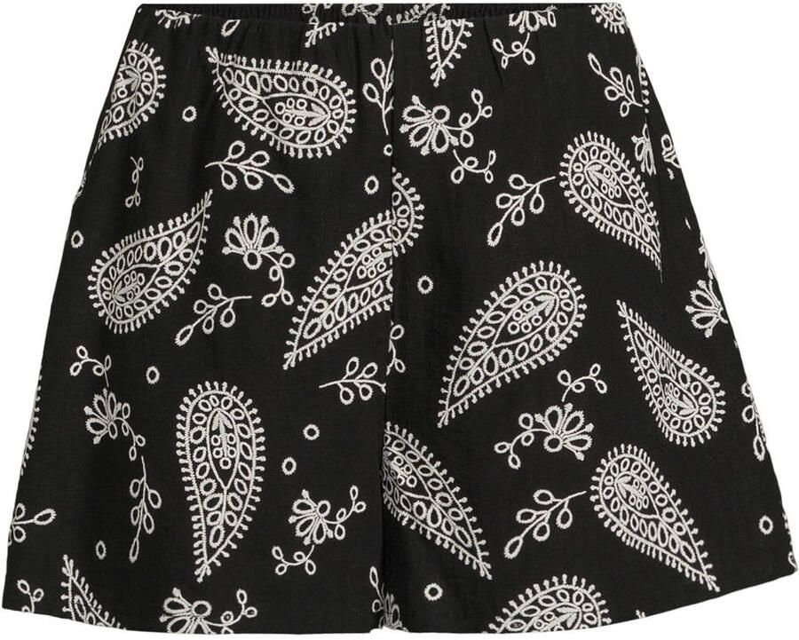 Ruby broderie short met linnen zwart - Foto 3