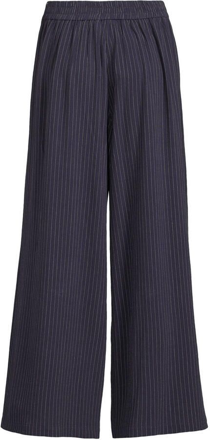 Ruby broek met linnen krijtstreep donkerblauw - Foto 3