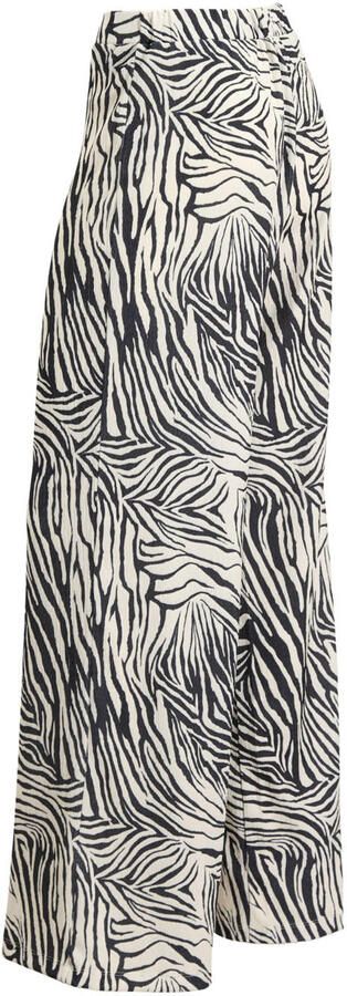 Ruby crinkle wide leg broek met zebra print - Foto 3