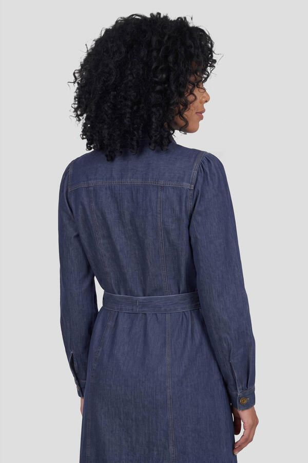 Ruby denim jurk met ceintuur dark blue - Foto 2