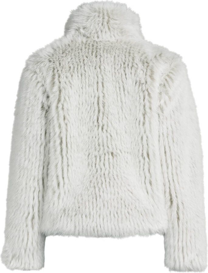Ruby faux fur jas met textuur grijs