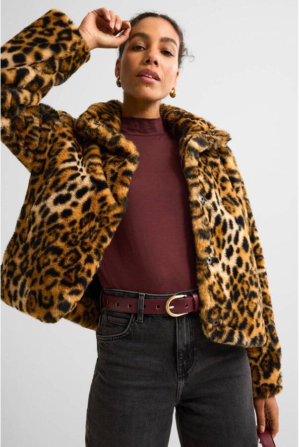 Ruby faux fur jas panterprint - Foto 2