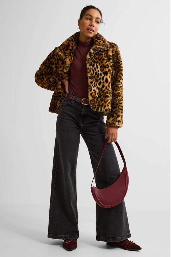 Ruby faux fur jas panterprint - Foto 3
