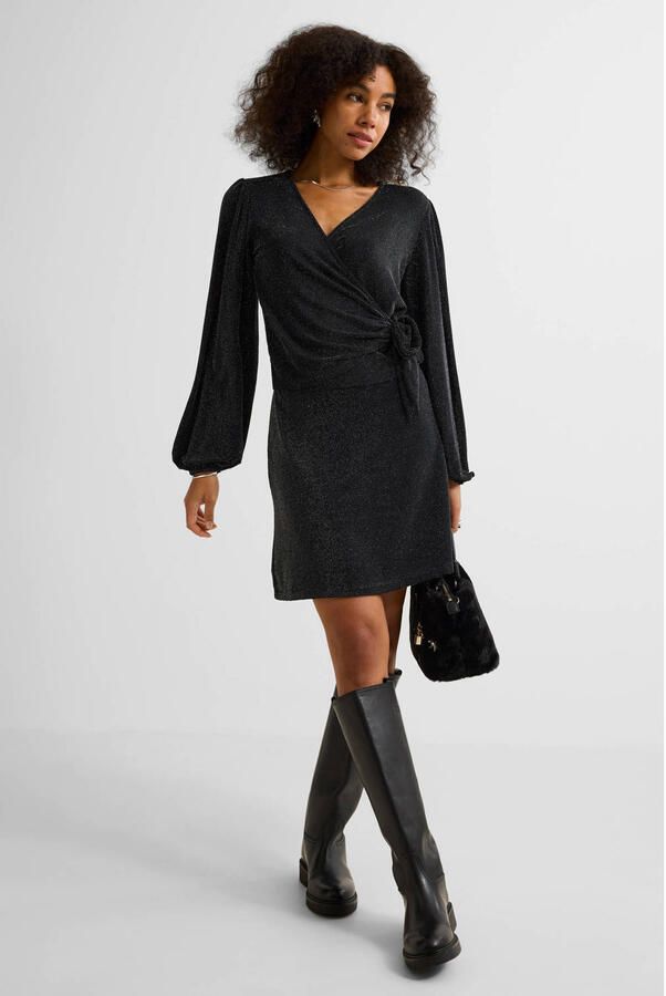 Ruby glitter mini rok zwart