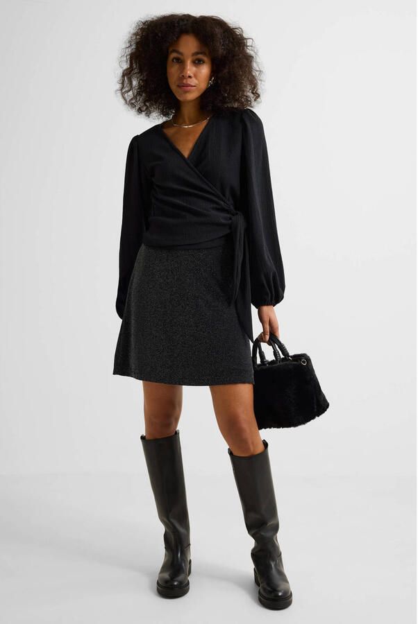 Ruby glitter mini rok zwart - Foto 3