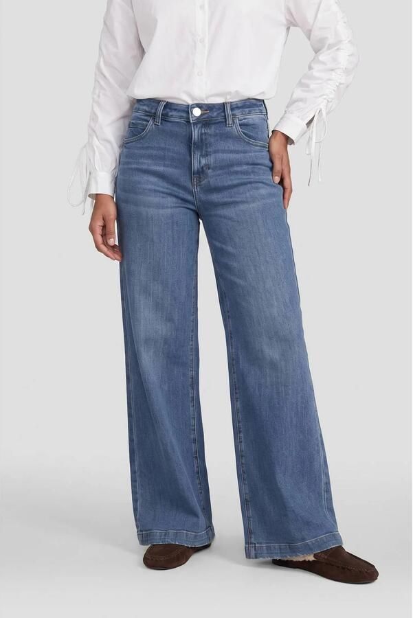 Ruby high waist super wide leg mid blue