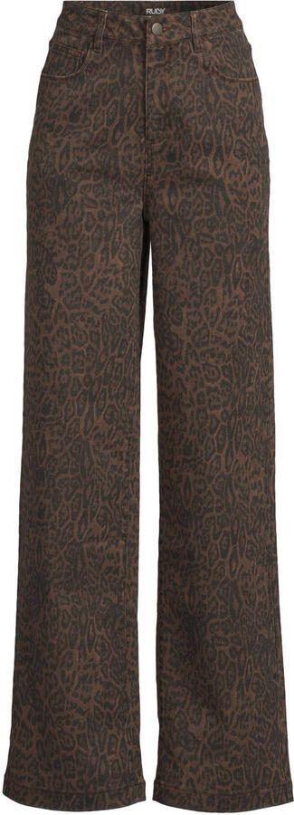 Ruby high waist wide leg jeans panterprint bruin - Foto 3